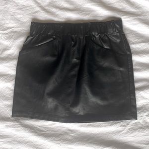 Pleather black mini skirt